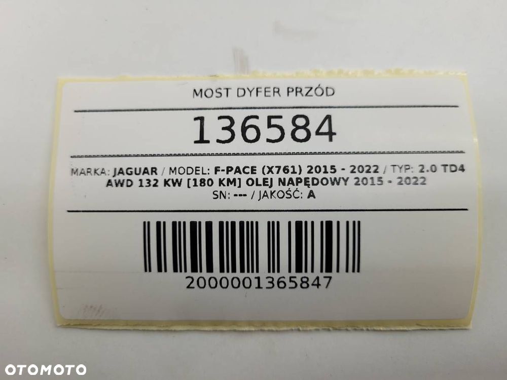 MOST DYFER PRZÓD DYFERENCJAŁ JAGUAR F-PACE X761 HK833017AD - 10