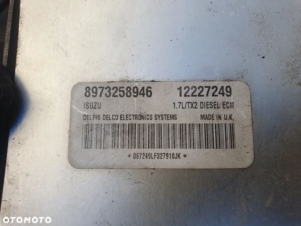 OPEL CORSA C MERIVA A 1.7 DTI 75 KM KOMPUTER STEROWNIK SILNIKA 12227249 - 3