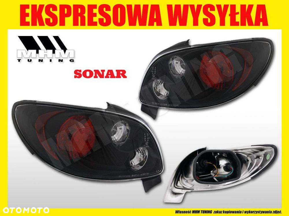 LAMPY TYL TUNING BLACK CLEAR LEXUS LOOK CZARNE PEUGEOT 206 CC 206CC CABRIO - 2