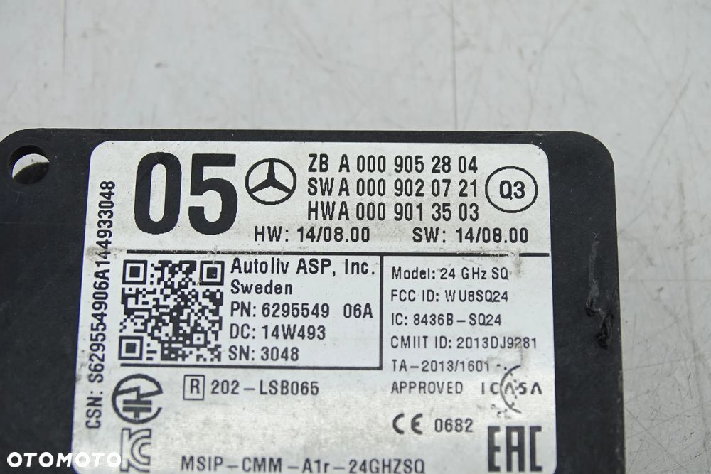 MERCEDES W205 W246 W117 W218 Radar Sensor Distronic 0009052804 - 2