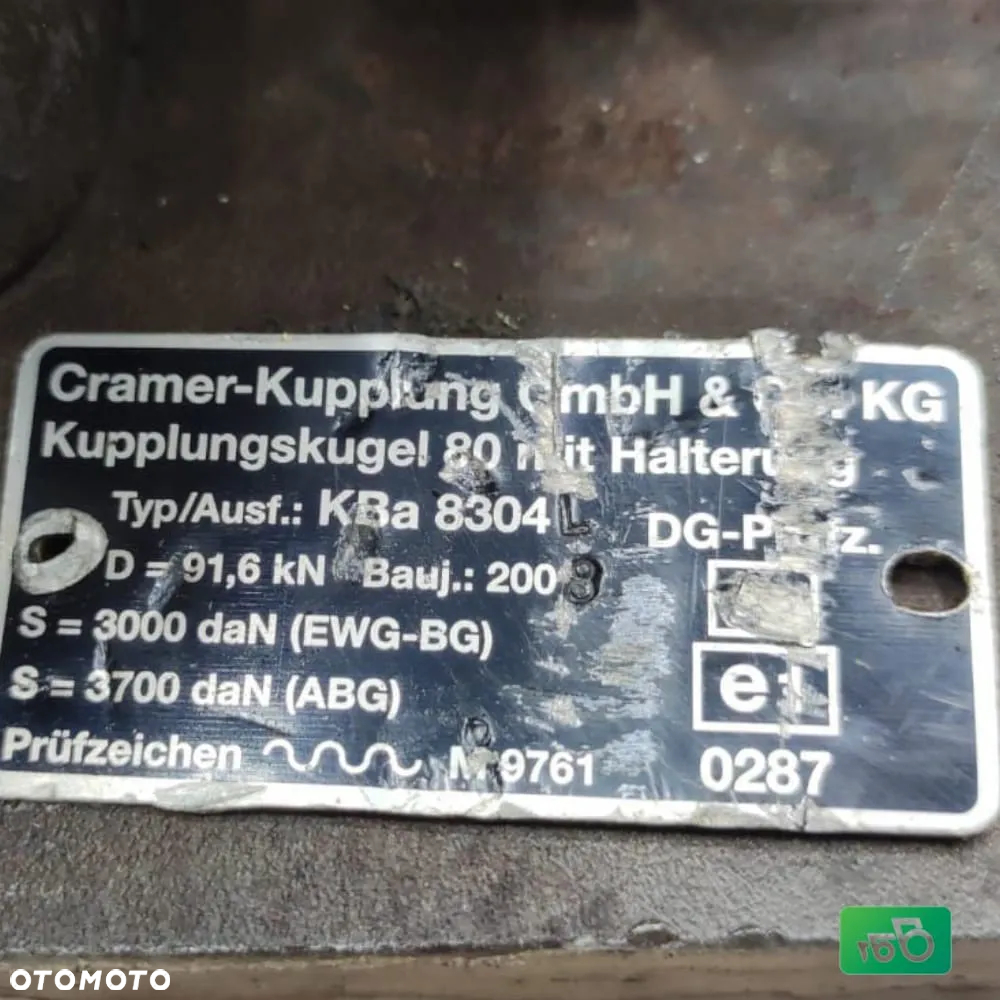 Płyta nośna Zaczep K80 Walterscheid 8004453 Massey Ferguson 6490 - 11