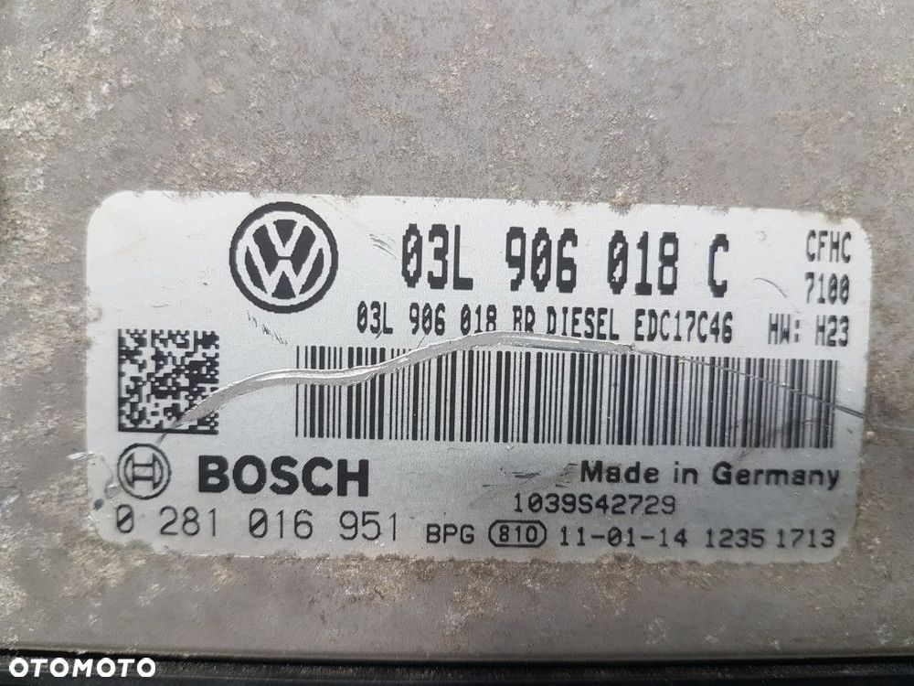 SKODA OCTAVIA II LIFT 2.0 TDI STEROWNIK SILNIKA 03L906018C CFHC - 4