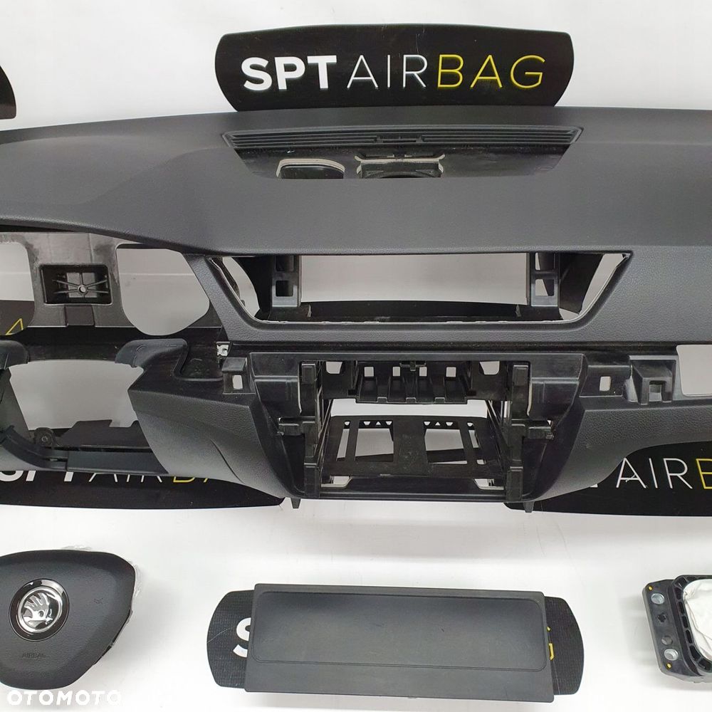 SKODA SUPERB 3 III DESKA ROZDZIELCZA KONSOLA KOKPIT PULPIT PODUSZKI AIRBAG AIR BAG PASY KIT SET - 3