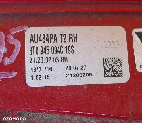 AUDI A5 8T LIFT COUPE LED PRAWA TYLNA LAMPA ORYGINAŁ 8T0945094C - 3