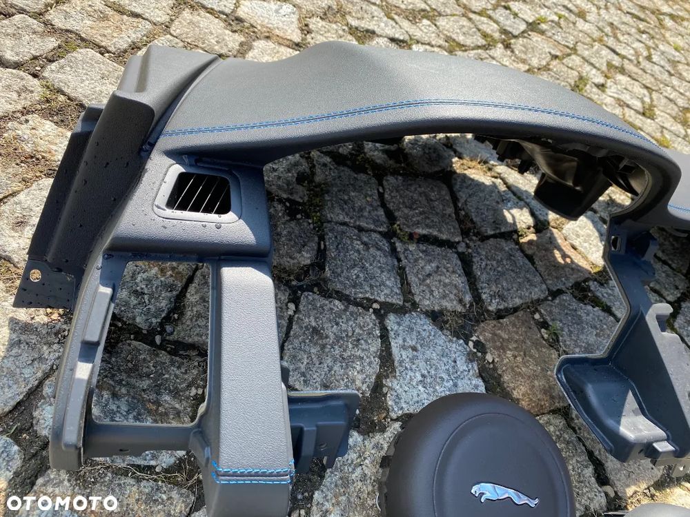 JAGUAR E-PACE X540 DESKA KONSOLA KOKPIT PULPIT PÓŁKA PARAPET AIRBAG SKÓRA oryginał NOWA NEW NEU NEV niebieska nić !!! - 21