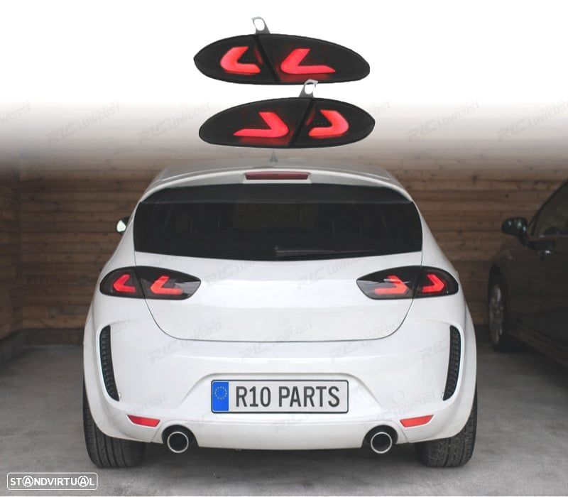 CONJUNTO DE FAROLINS SEAT LEON 2 1P 05-09 CARDNA PRETO FUMADO - 1