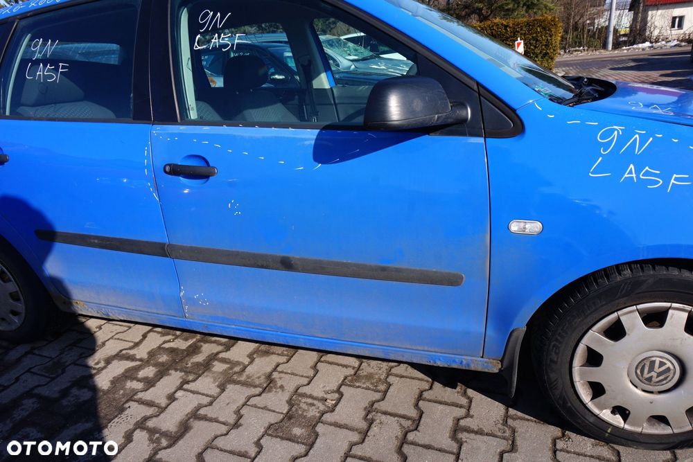 DRZWI PRZEDNIE PRAWE POLO IV 9N 5D HB LA5F  NIEBIESKI VOLKSWAGEN 2001-2004 - 4