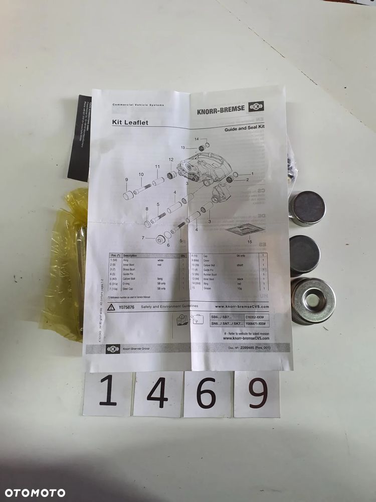 Zestaw naprawczy zacisku hamulcowego SN6, SN7, SK7, Knorr-Bremse K133158K50 - 6