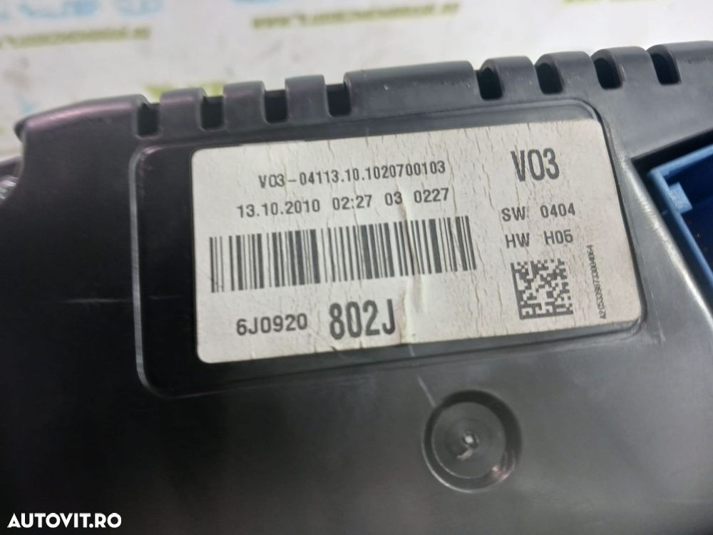 Ceasuri  bord 6J0920802J Seat Ibiza 4 6J [2008 - 2012] 1.2 tdi CFW - 2