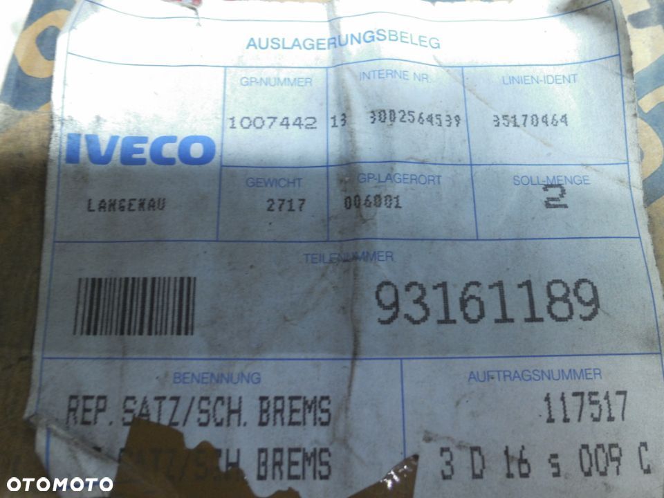 Iveco EuroCargo zestaw naprawczy zacisku 93161189 POSIADAM DWA KOMPLETY - 2