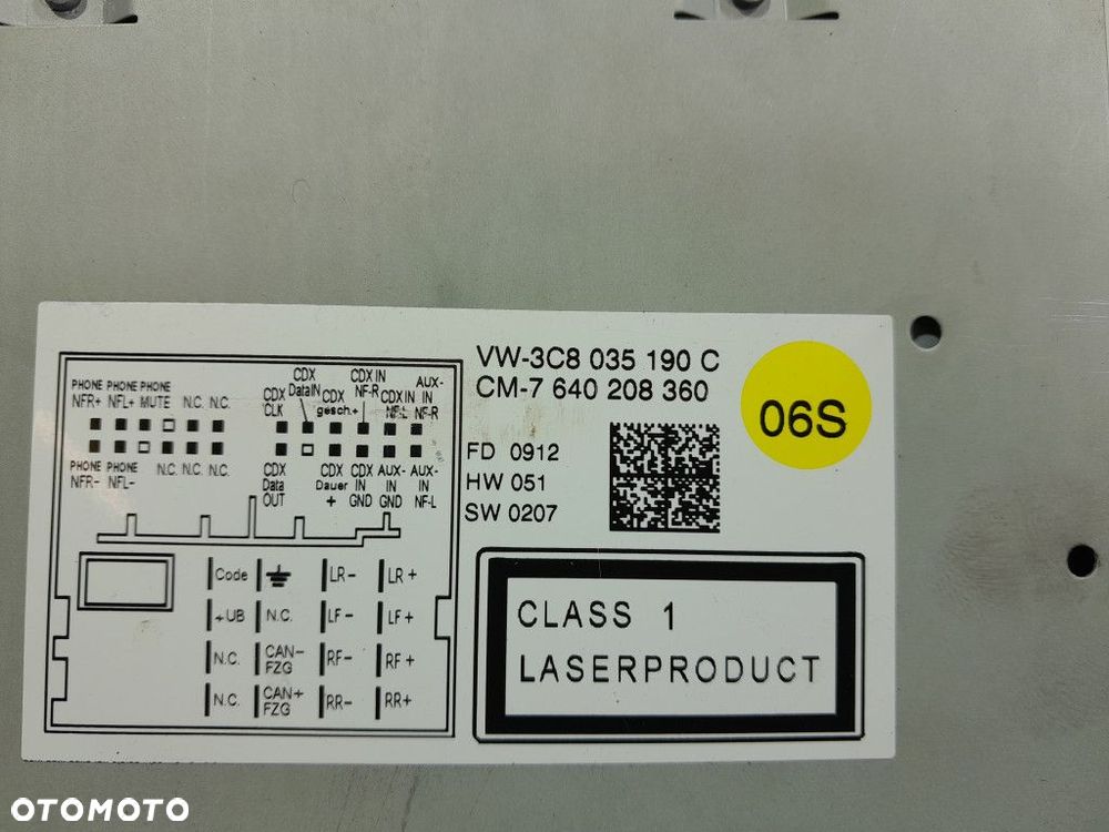 VW PASSAT B7 RADIO CD NAWIGACJA 3C8035190C - 10