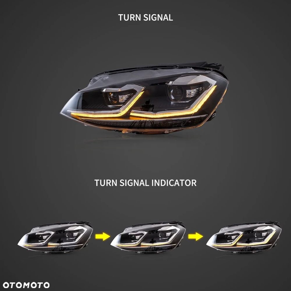 Reflektory Lampy kpl Vland Led +h7 Tuning Lift Chrom VW Golf VII 7 5g 2012- - 4