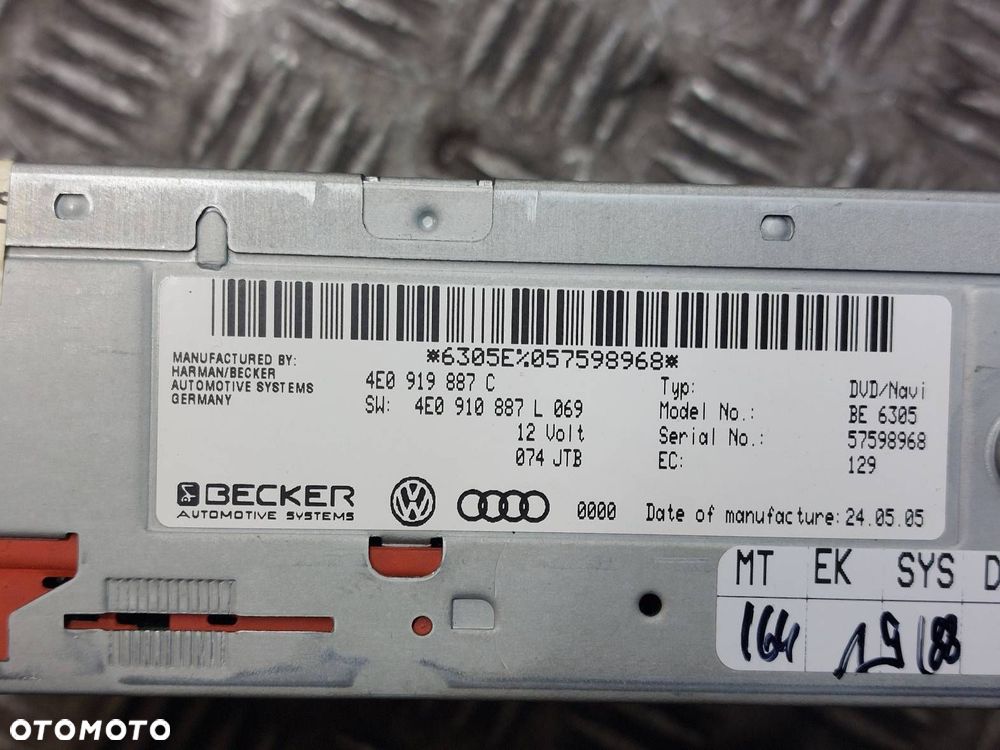 NAPĘD CZYTNIK NAWIGACJI AUDI A6 C6 4E0919887C - 4