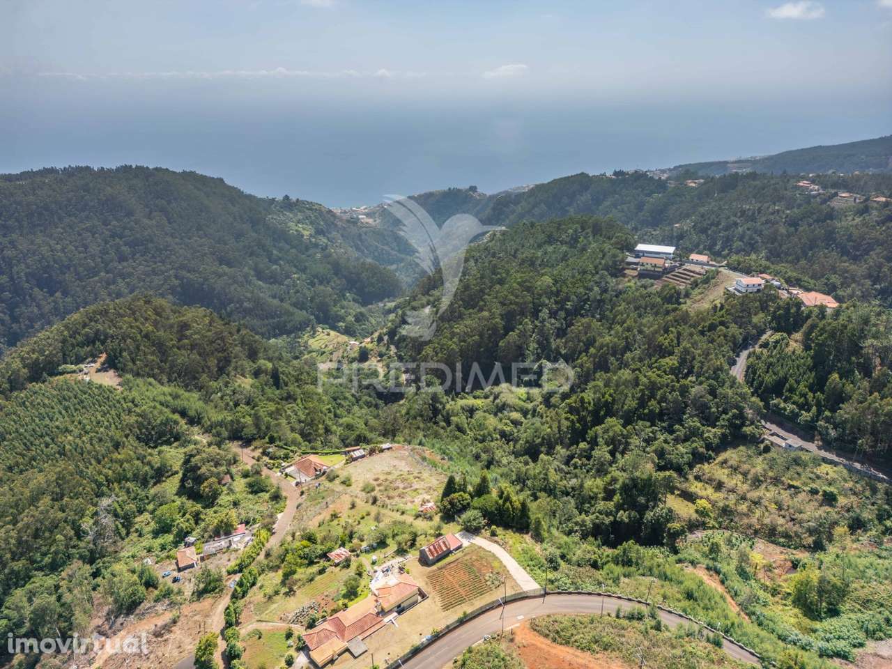 Terreno com palheiro vista mar e montanha no Santo da Serra - Grande imagem: 3/19