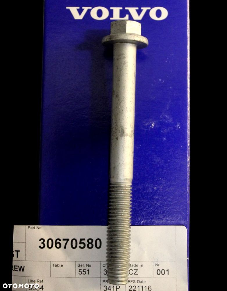 VOLVO S60 V60 XC60 S90 V90 XC90 II dolna sruba widelek wahacza zawieszenia M14x130 30670571 - 2