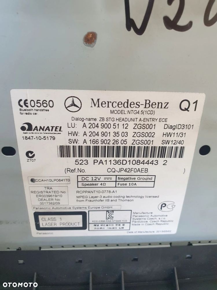 MERCEDES W204 LIFT RADIO NAVI A2049005112 - 5