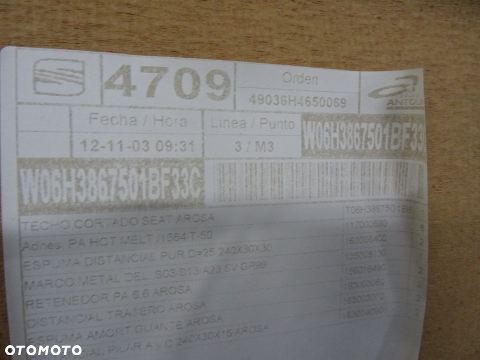 PODSUFITKA PODSUFITÓWKA SEAT AROSA LIFT 00-04 HB 3D NR8 - 4