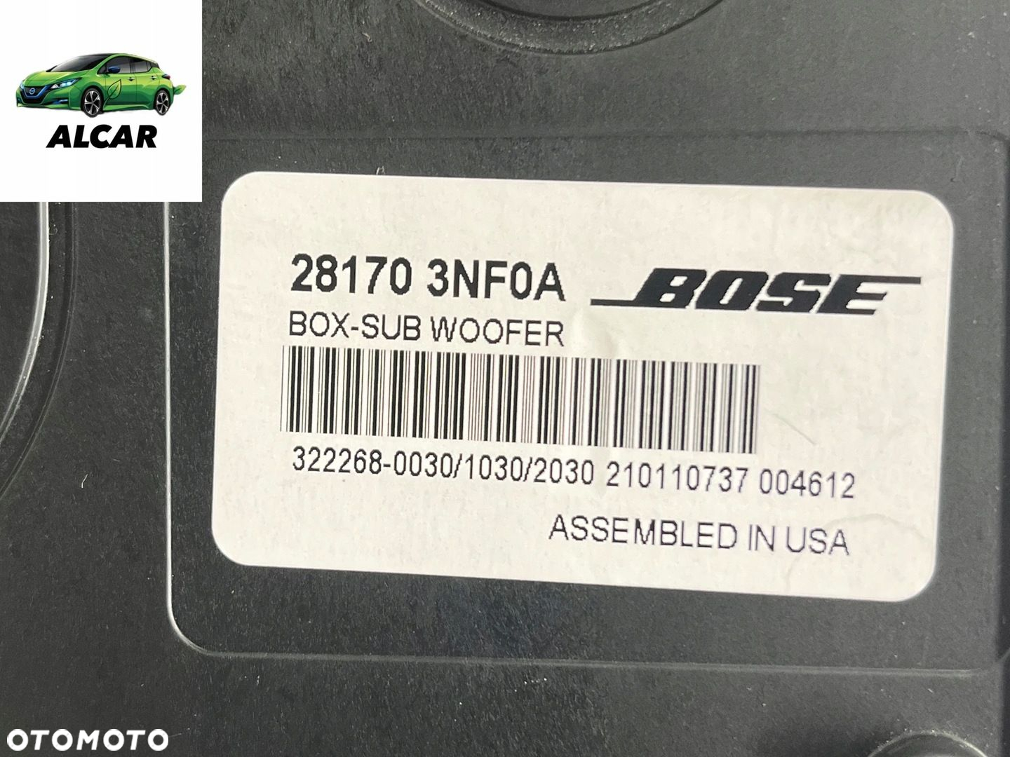 GŁOŚNIK NISKOTONOWY SUBWOOFER NISSAN LEAF ZE1 II 2 28170 3NF0A - 2