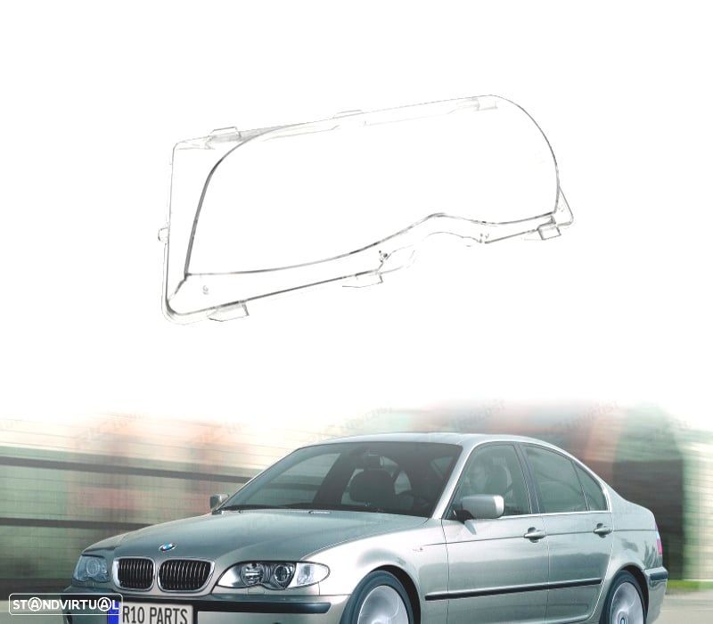 VIDRO FARÓL OPTICA FRONTAL ESQUERDA BMW E46 BERLINA TOURING 01-05 - 1