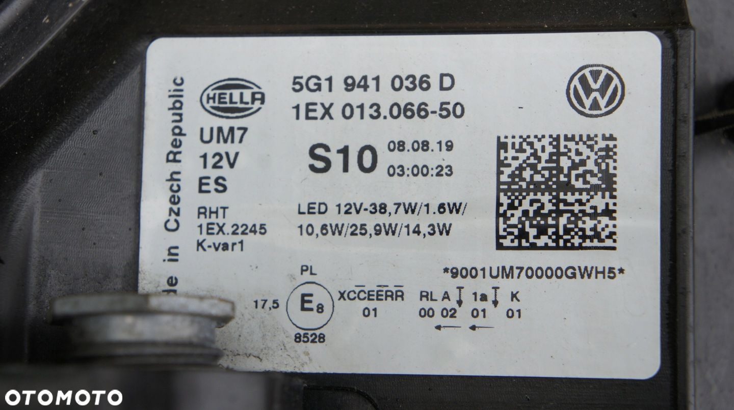 PRZEDNIA PRAWA LAMPA VW GOLF VII LIFT FULL LED GTI 5G1941036D - 11