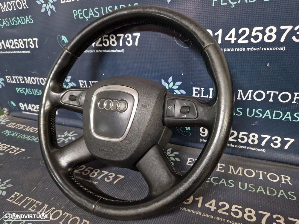 Volante usado pele multifunções airbag AUDI A6 C6 4 BRAÇOS - 2