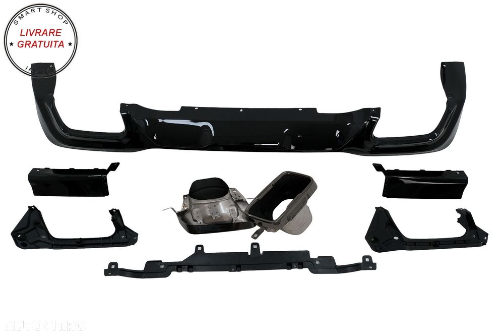 Difuzor Bara Spate cu Evacuare Dubla Negru Lucios BMW 2 Series F44 Gran Coupé (20- livrare gratuita - 9