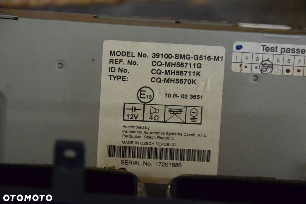 Honda Civic VIII UFO 06-11 Radio oryginalne NAVI EUROPA 39100-SMG-G516-M1 z kratką nawiewu - 2