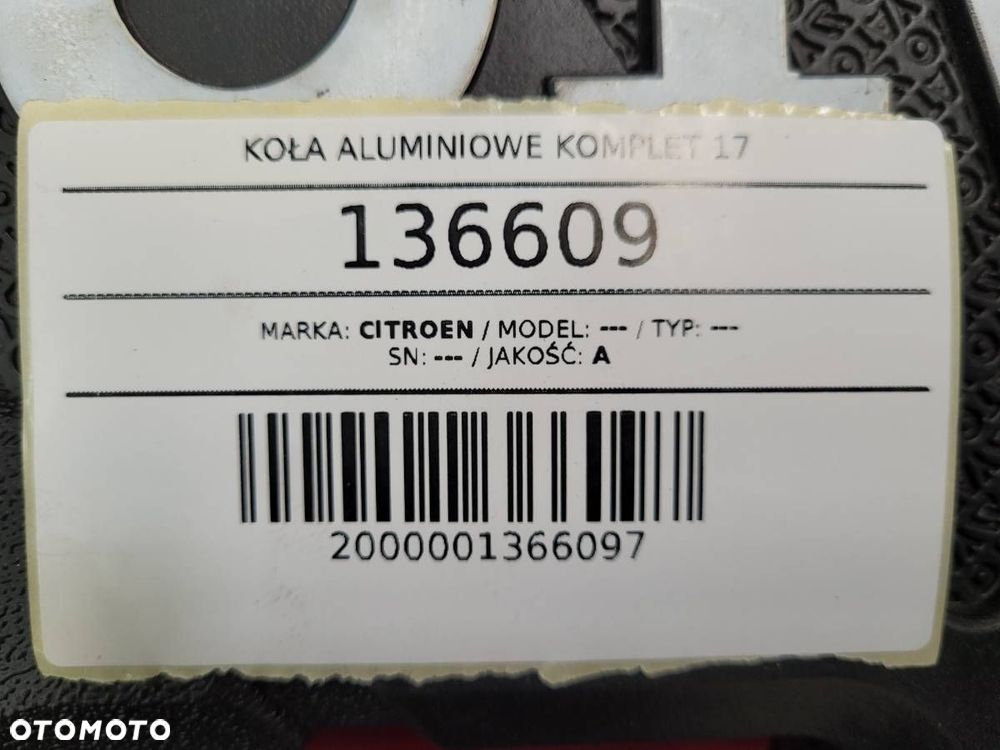 KOŁA ALUMINIOWE KOMPLET 17 CITROEN C4 4X108 205 50 R17 9687678480 ET26 - 14