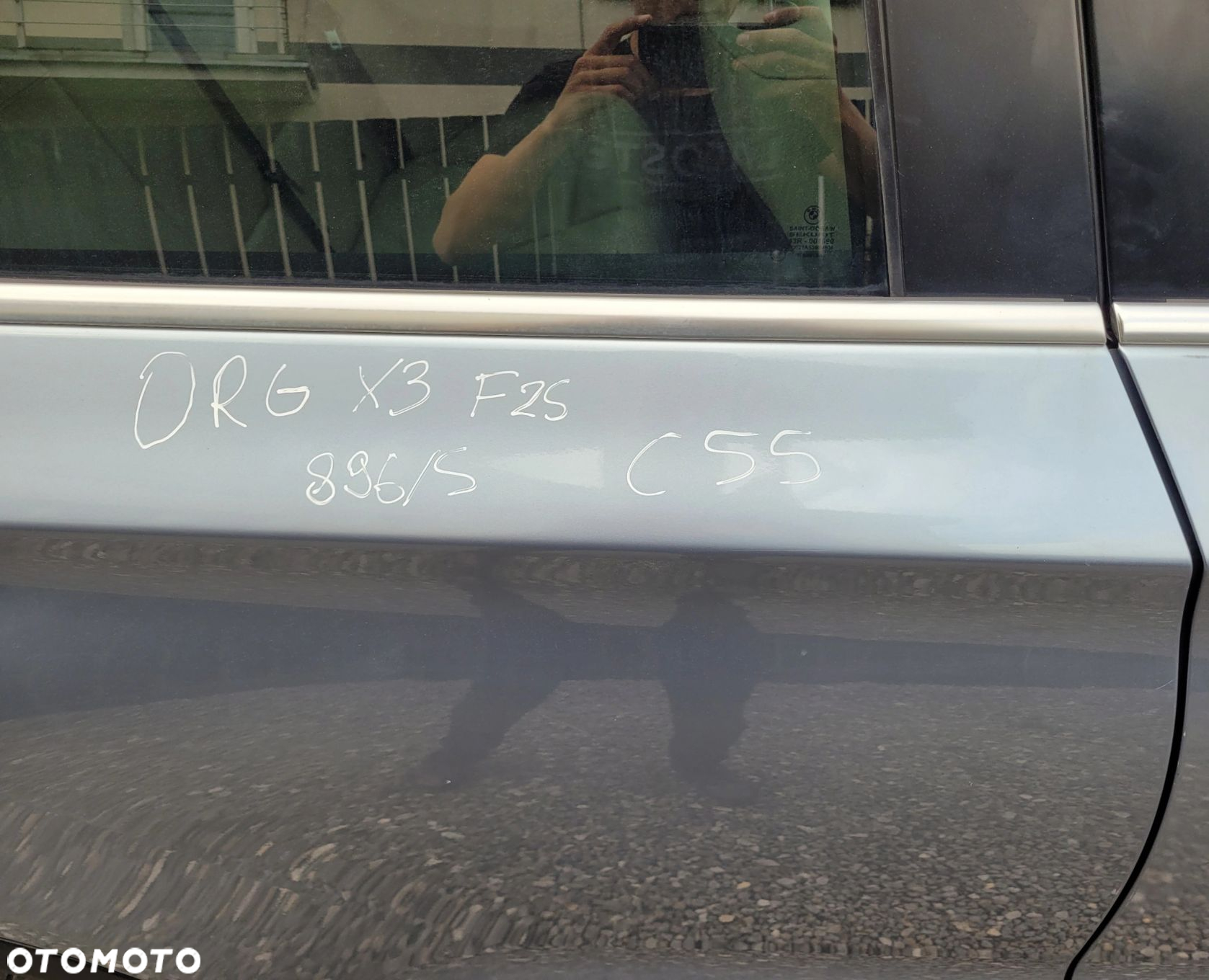 DRZWI PRAWY TYŁ TYLNE BMW X3 F25 896 BLUEWATER ORG LAKIER C55 - 3