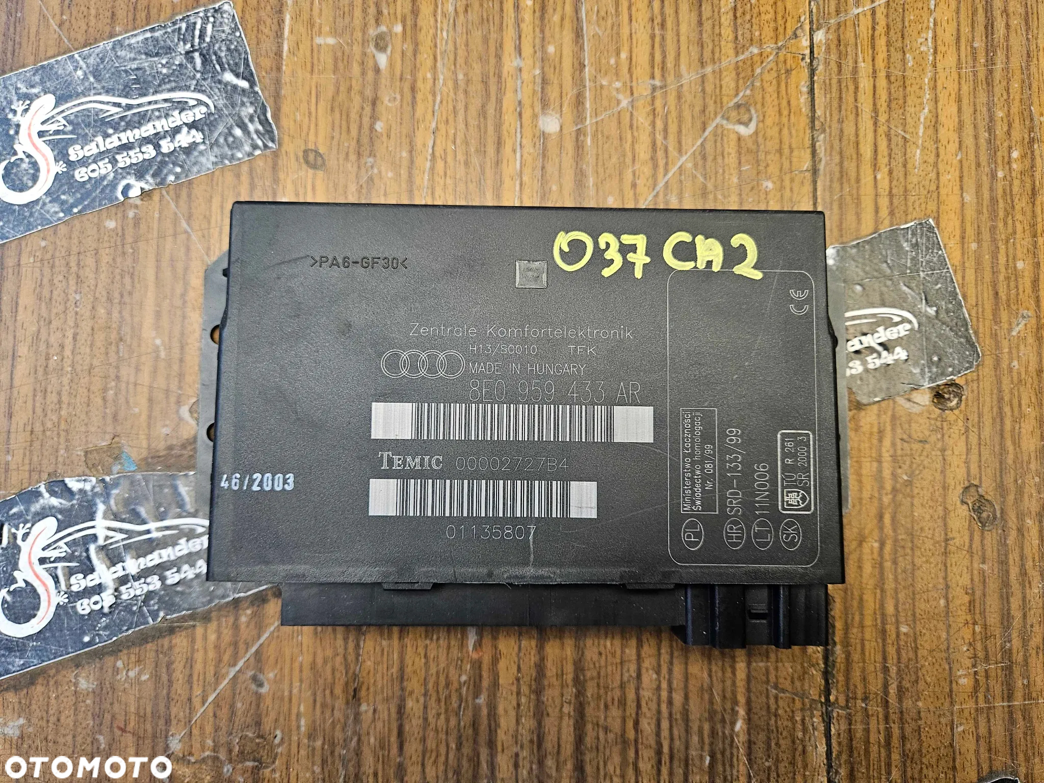 Moduł 8E0959433AR Komfortu Sterownik Komputer 433 AR Audi A4 S4 B6 B7 - 8