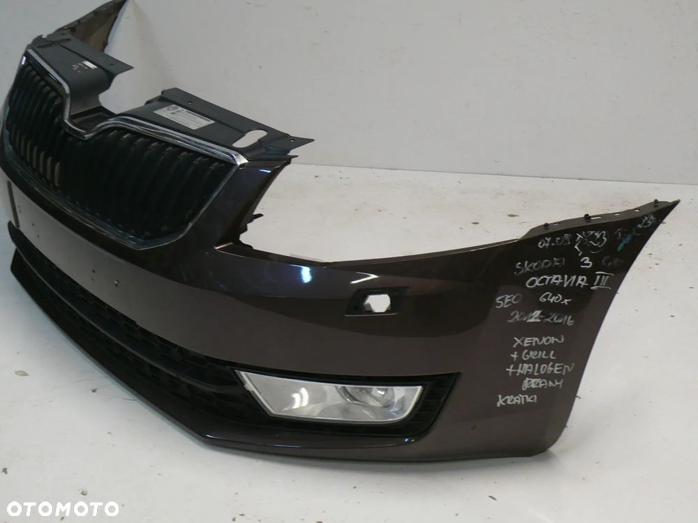 ZDERZAK PRZEDNI SKODA OCTAVIA III 5E0 2012-2016 XENON GRILL HALOGEN - 2