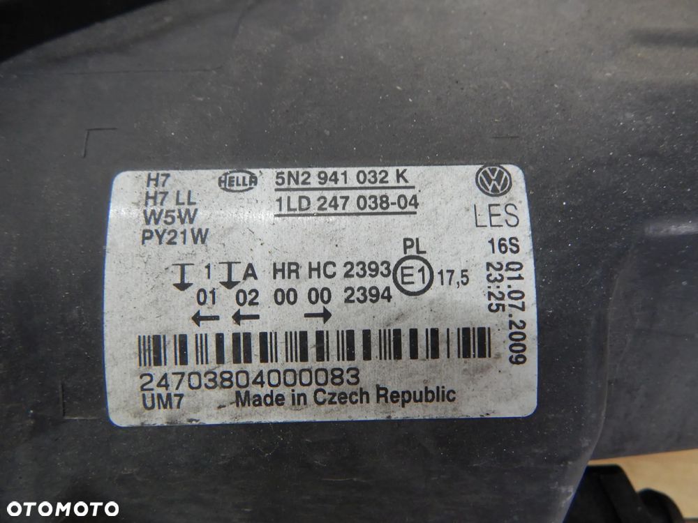 Lampa reflektor przód VW Tiguan I 5N 07-12 Łuków części - 5