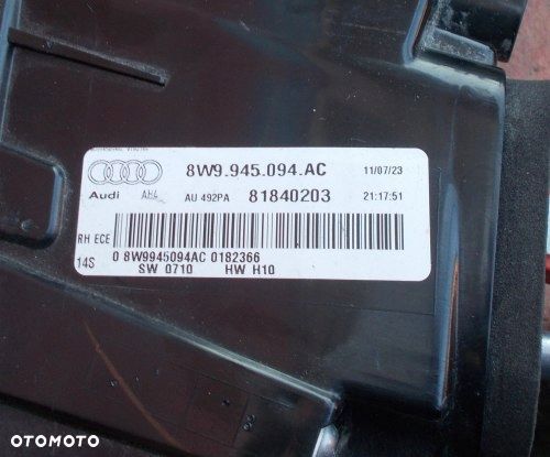 AUDI A4 B9 KOMBI LIFT 19+ PRAWA TYLNA LAMPA LED KLAPA ORYGINAŁ 8W9945094AC - 3