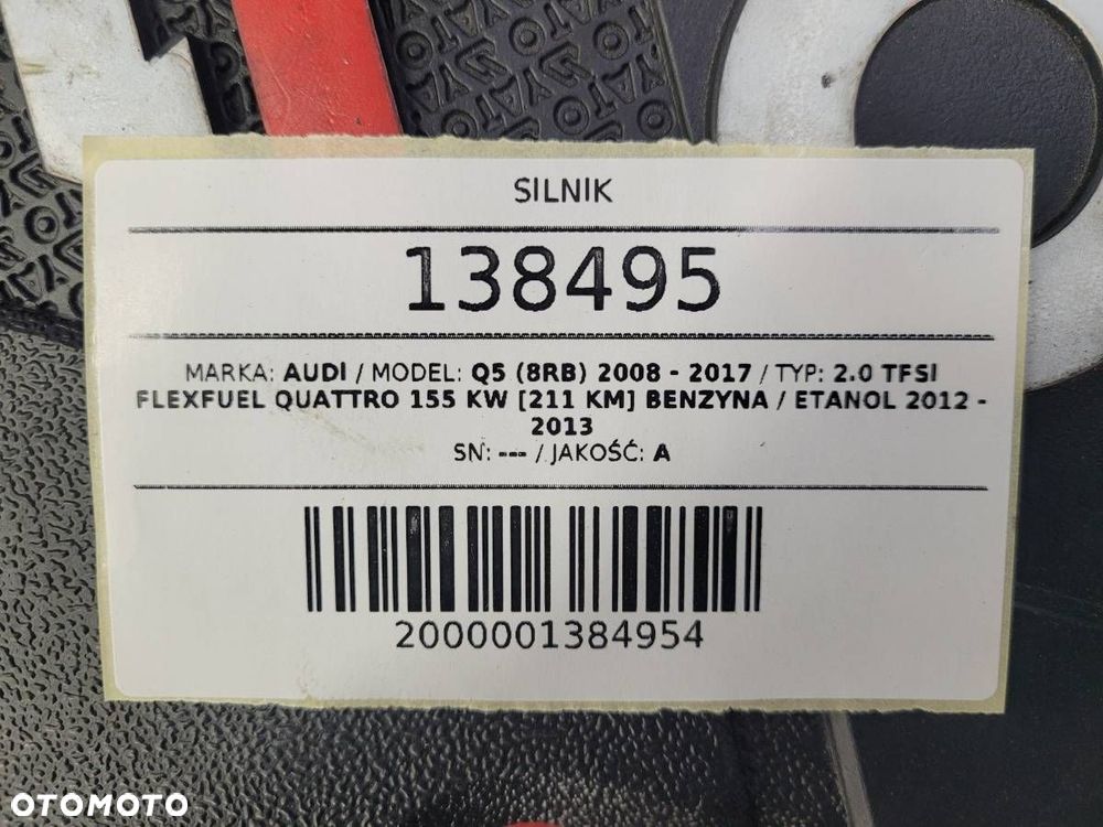 SILNIK KOMPLETNY Q5 8R 2.0 TFSI QUATTRO 155KW 211KM CAE CAEB 223 TYŚ KM - 11