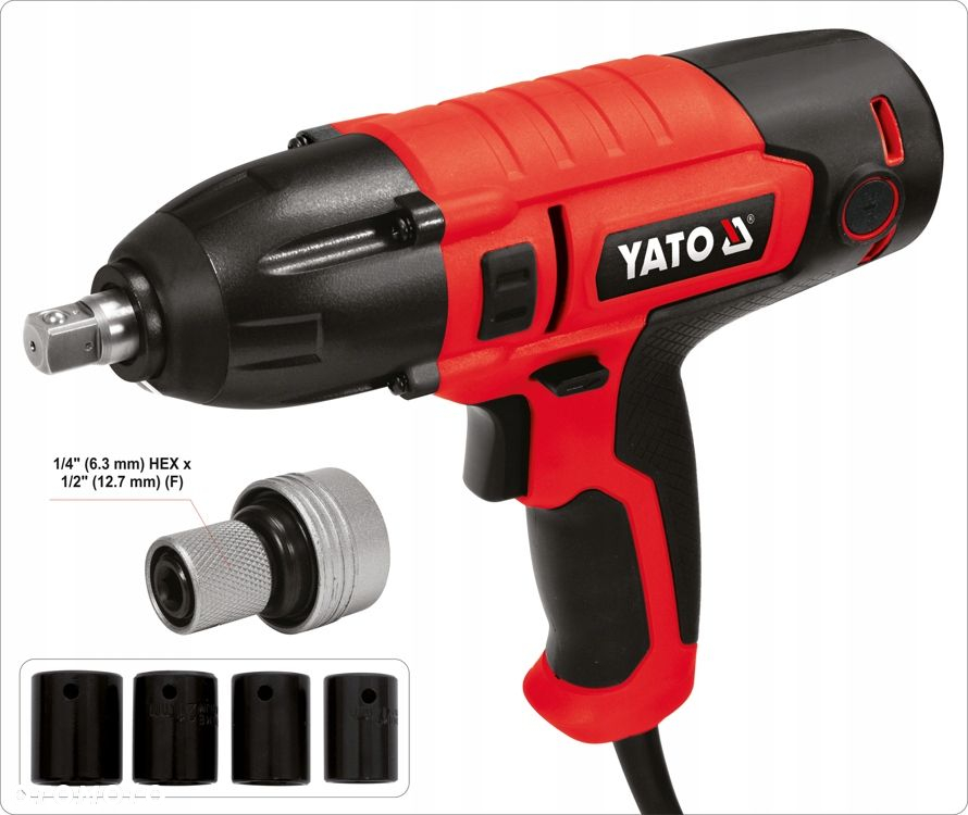 YATO ELEKTRYCZNY KLUCZ UDAROWY 450W 1/2 10 NASADEK GEKO  ADAPTER DEWALT - 7