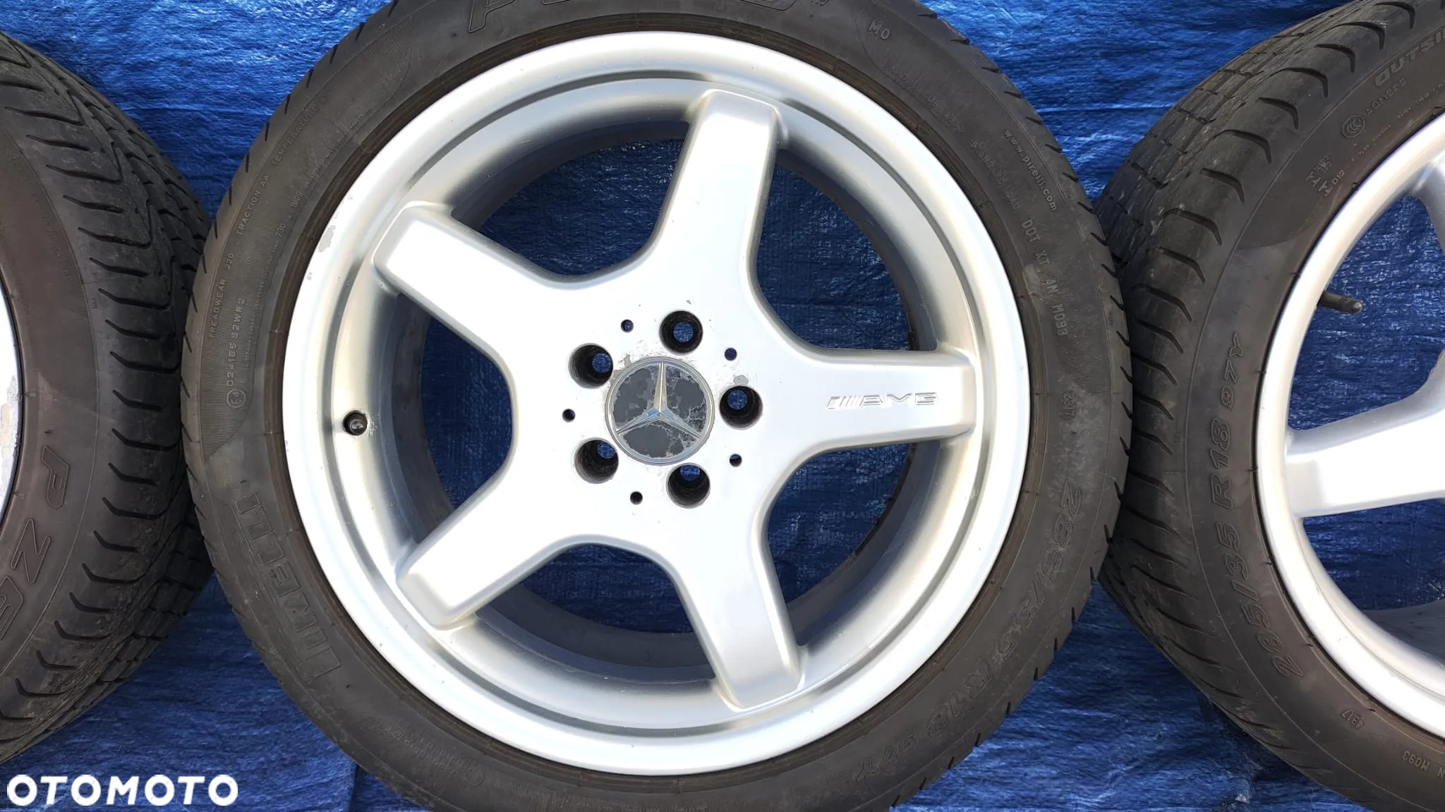 FELGI ALUMINIOWE ALUFELGI OPONY KOŁA 8.5J 9.5J 18 AMG ORYGINAŁ A2304012002 A2304012102 MERCEDES SL R230 W230 - 7