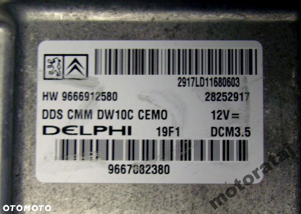 KOMPUTER PEUGEOT CITROEN HW966691250 28252917 - 2