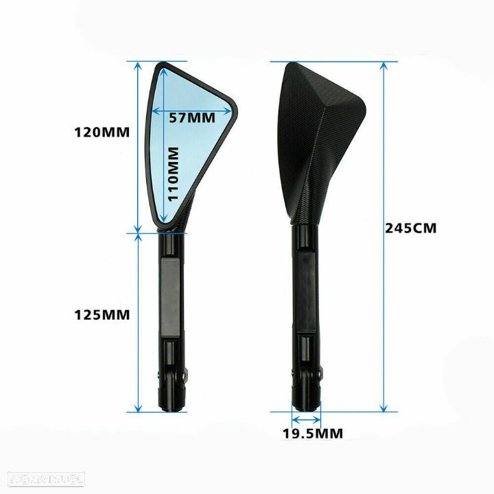 Espelhos retrovisores universal para motos Honda CB650R e CB650F - 2