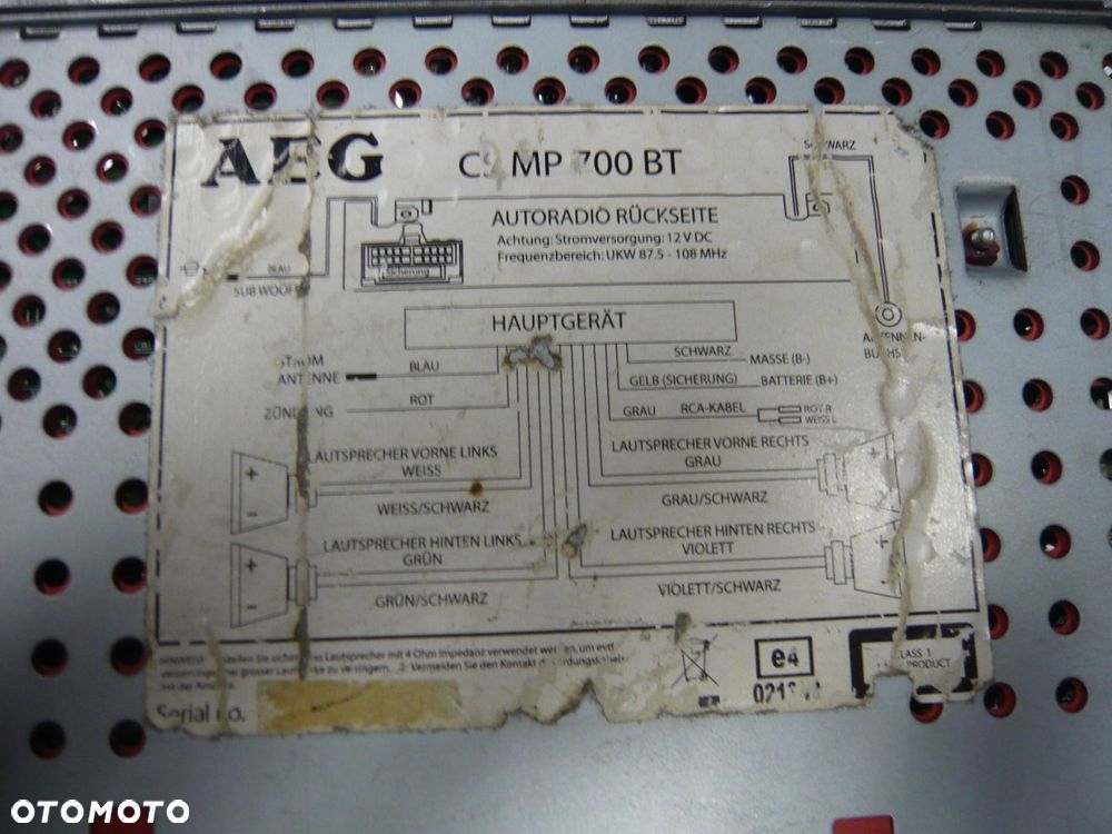 radio cd csmp700bt aeg - 2