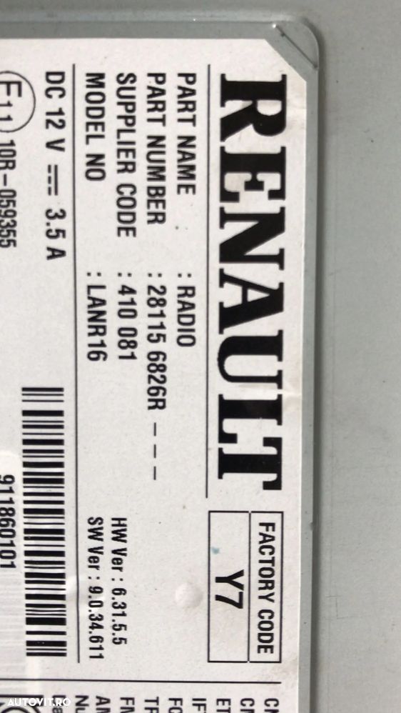 Unitate radio/multimedia Renault Kadjar 2015-2021 281156826R - 2