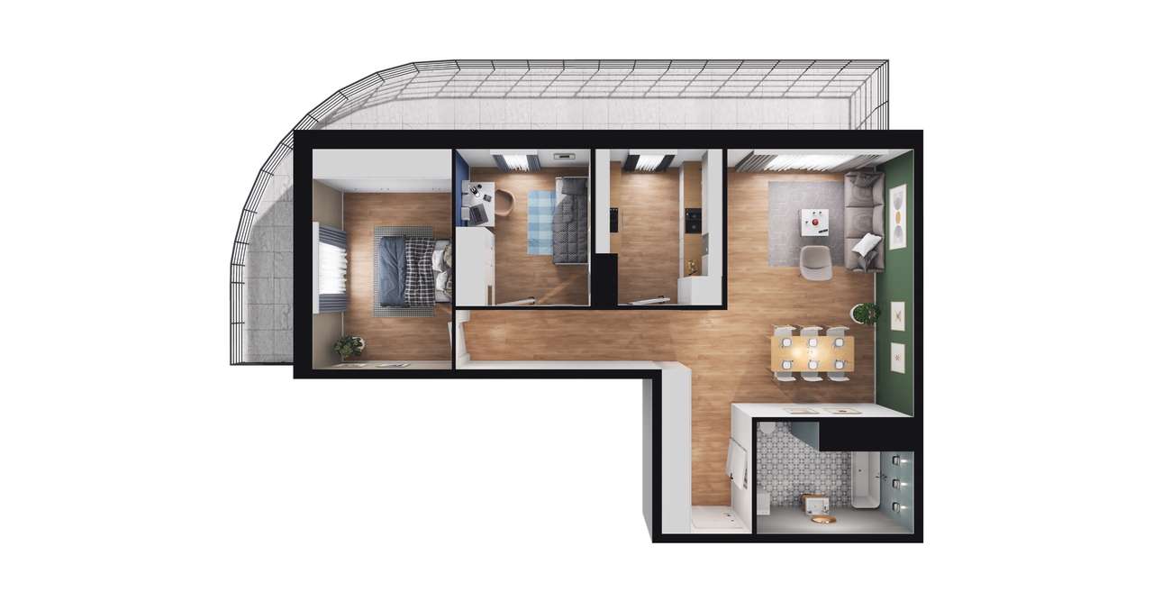 3-pokojowe mieszkanie 69m2 + loggia Bezpośrednio