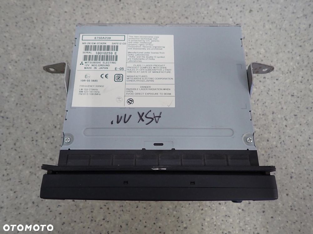 MITSUBISHI ASX 10- RADIO CD WYŚWIETLACZ EKRAN NAWIGACJA 8750A239 - 2