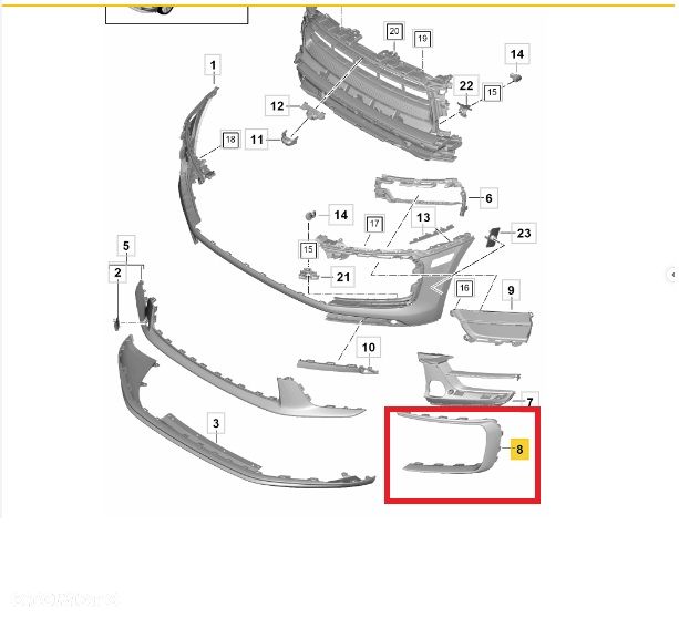 Ramka zderzaka Macan  przód  prawa - 2