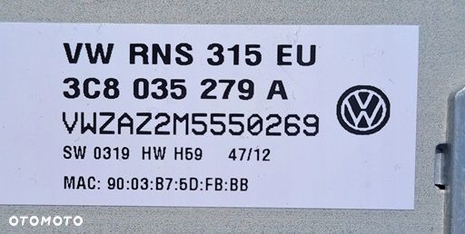 vw touran ii passat b7 cc lift radio nawigacja 3c8035279a - 2