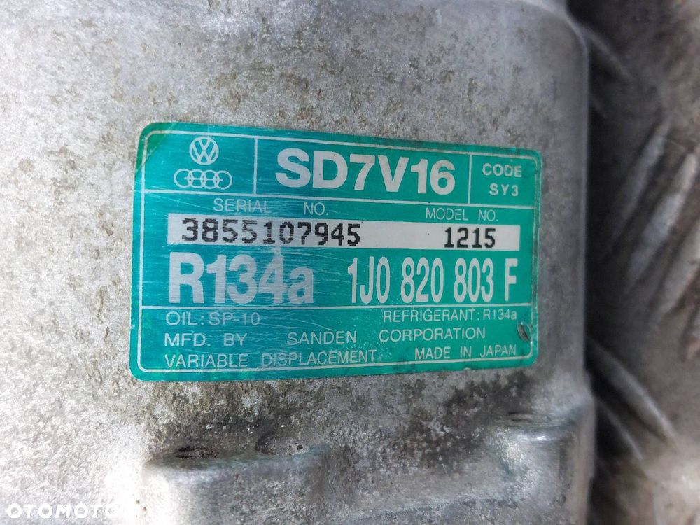 SPRĘŻARKA KOMPRESOR KLIMATYZACJI VOLKSWAGEN GOLF IV 1.6 8V 1J0820803F - 2