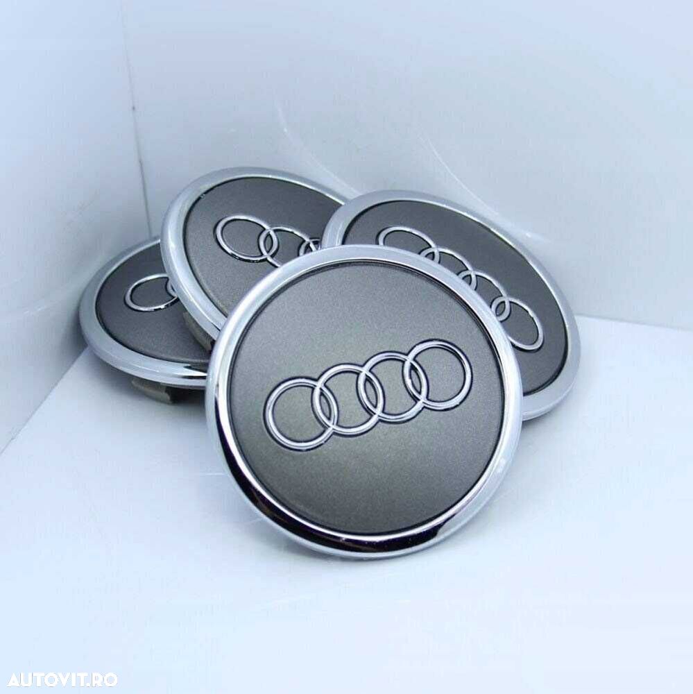Capace Roti Sigle Embleme Jante AUDI 69MM 4B0601170A Emblema Negru/Gri - 8