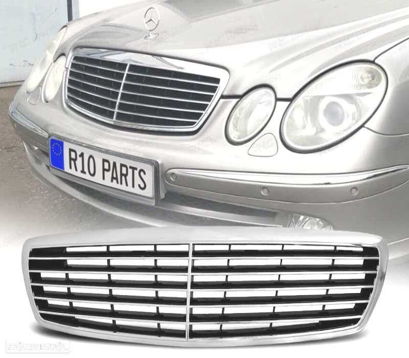 GRELHA FRONTAL MERCEDES E W211 02-06 CROMADA - 1