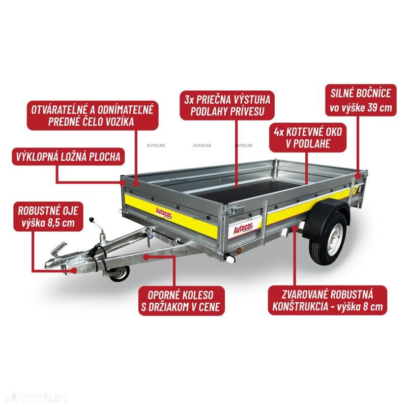Autocar Remorca Autocar Tank Profi 270XL 750 kg fara sistem de franare cu o singura axa 750kg - 2