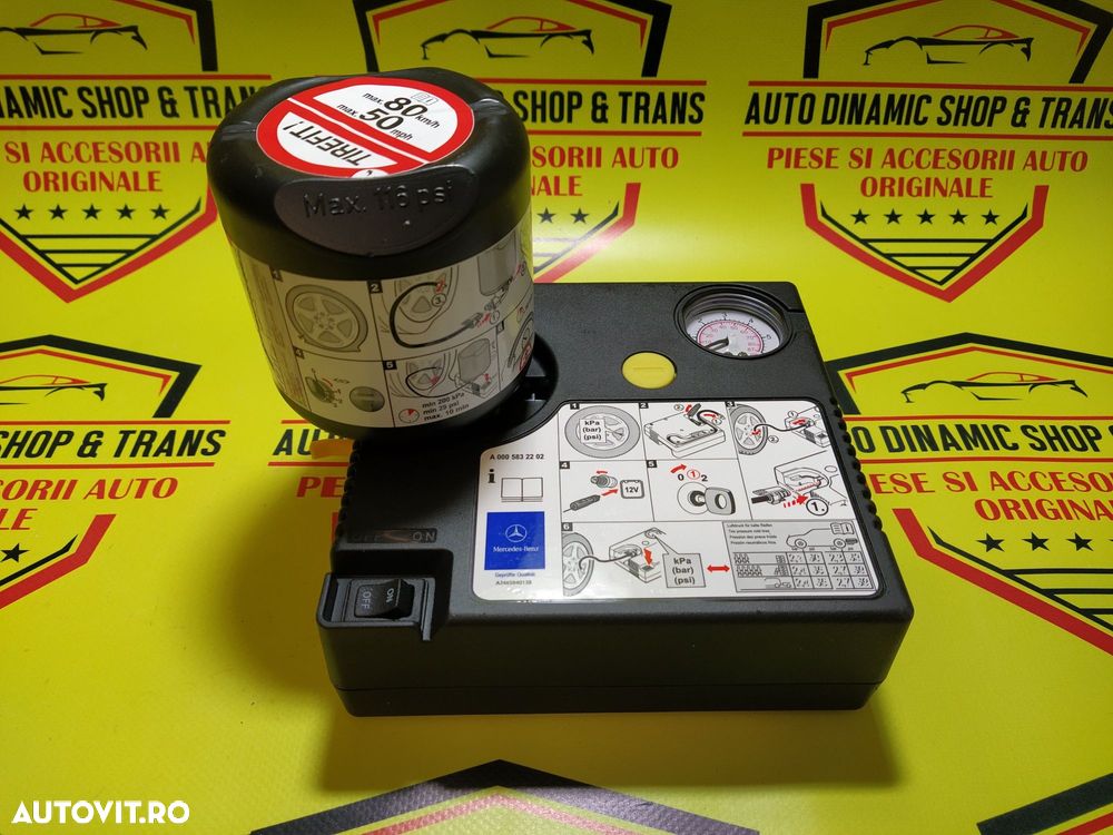 Compresor auto umflat roti kit pana original Mercedes 120w 12V 10A - 3