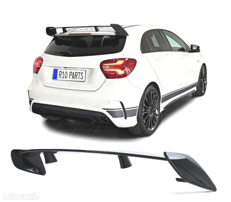 AILERÓN SPOILER MERCEDES CLASE A W176 LOOK AMG A45 PRETO BRILHANTE 12-18 - 1